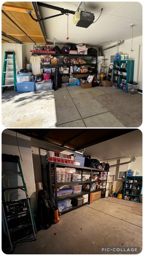 Garage decluttering before and after by Kiera Rain, Bay Area Professional Organizer