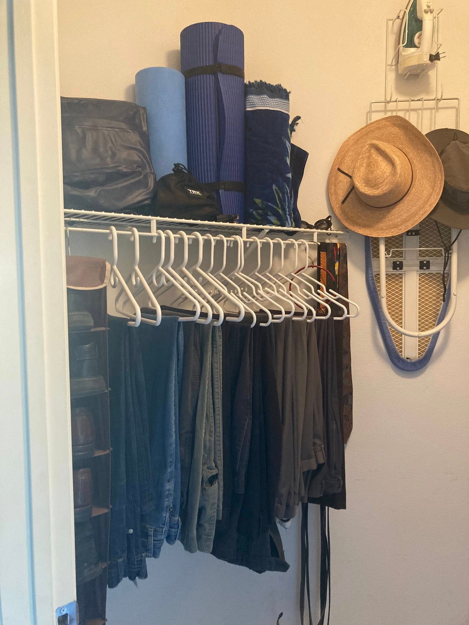 Wardrobe and closet rack organized before and after by Bay Area Professional Organizer Kiera Rain, San Ramon CA